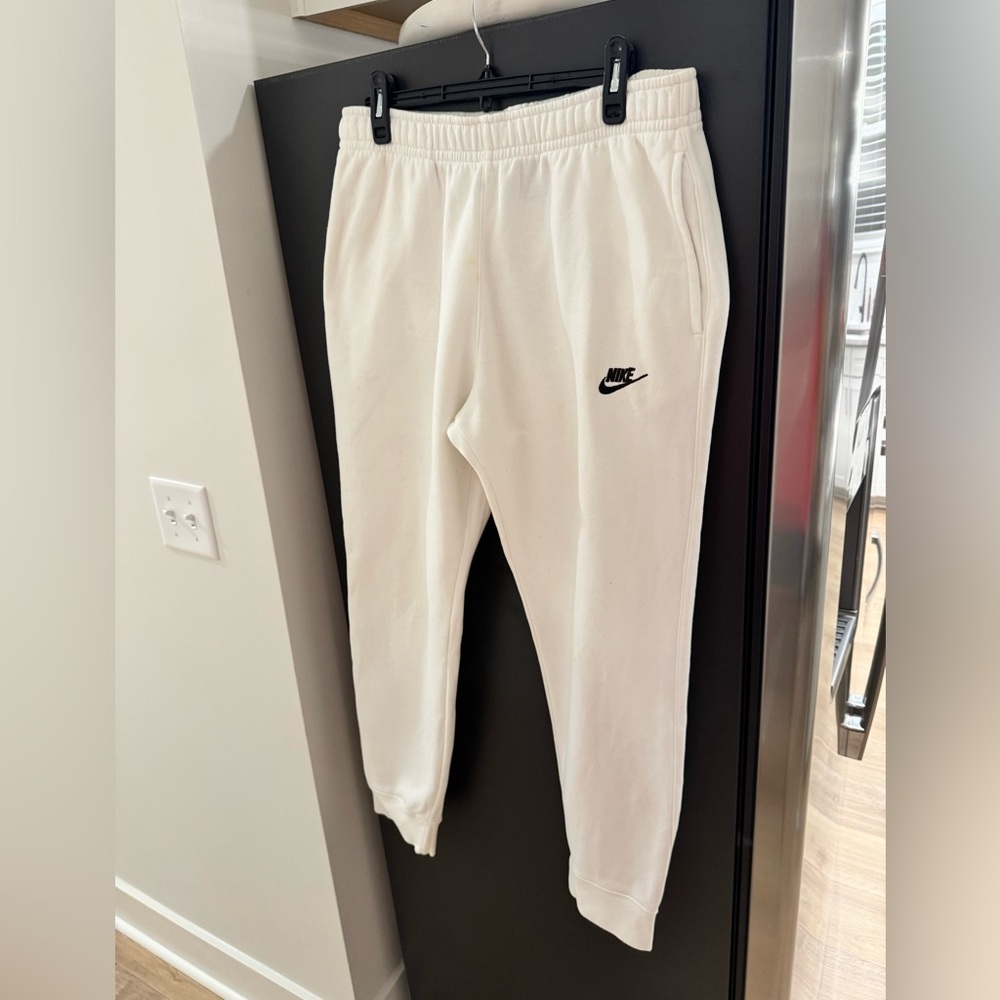 Nike Men's Classic White Sweatpants - Picture 5 of 8